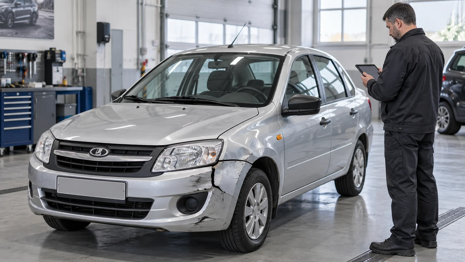 Lada Granta после ДТП