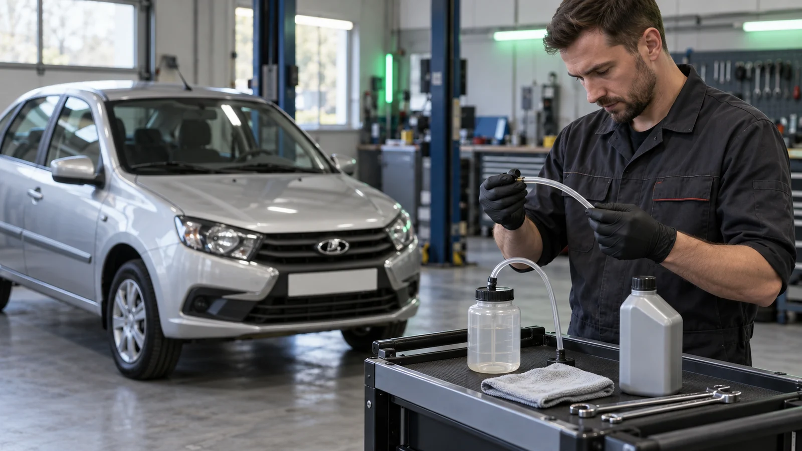 Прокачка тормозов на Lada Granta