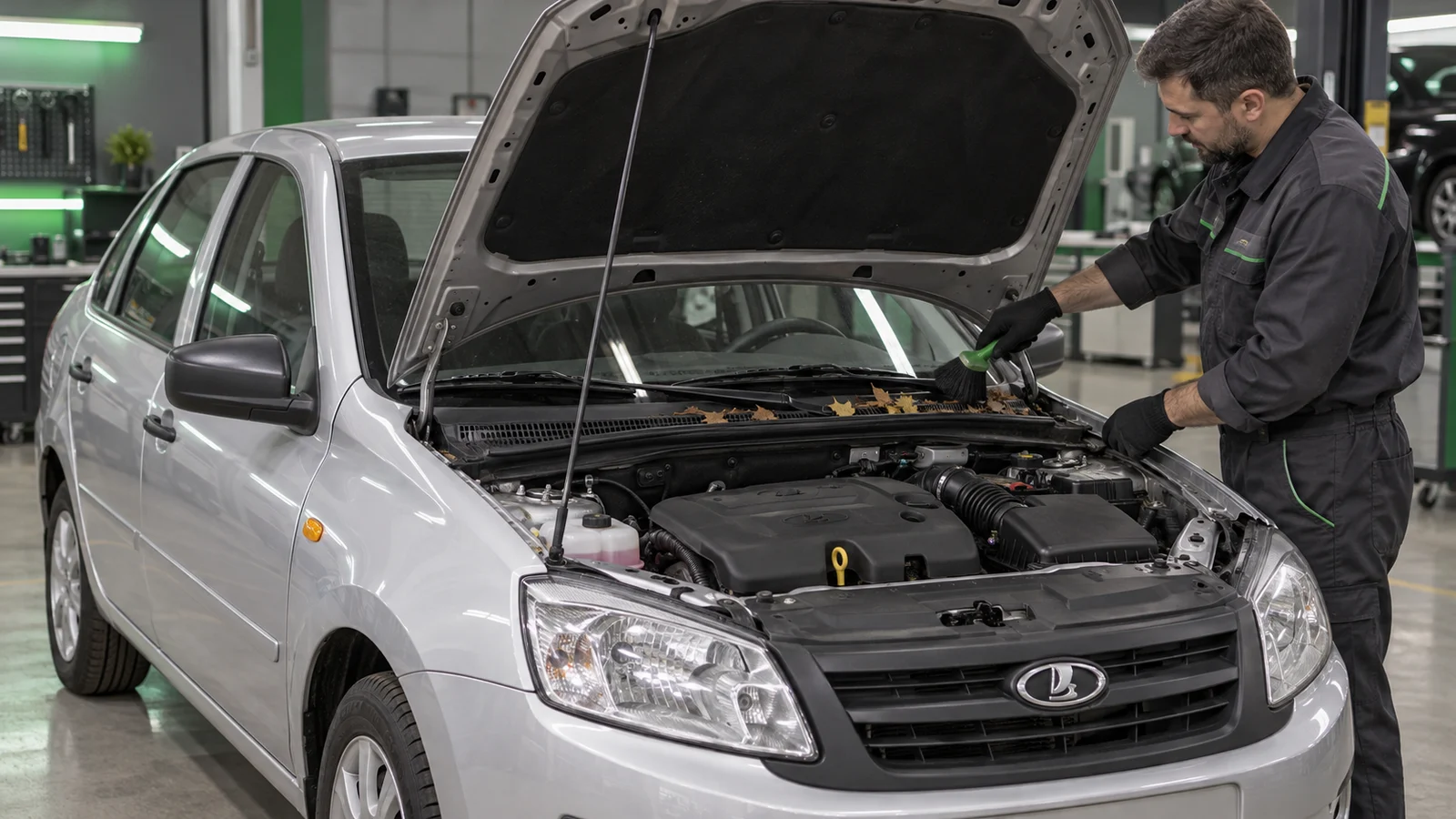 Жабо и водостоки Lada Granta