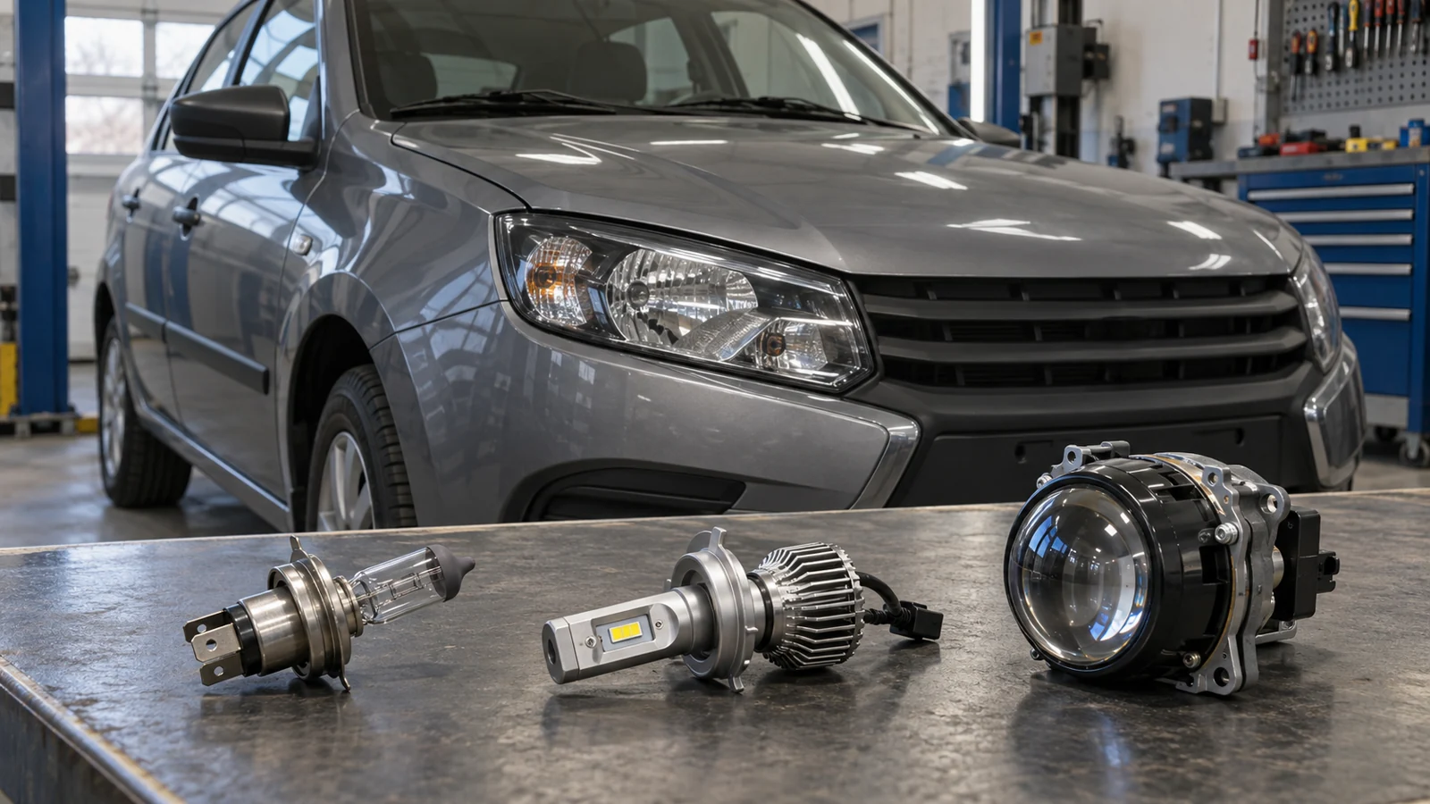 Линзы и LED-лампы для Lada Granta