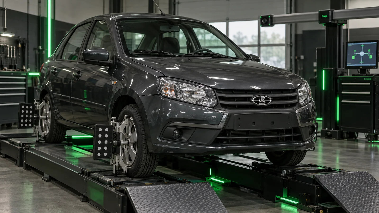 Автомобиль уводит в сторону на Lada Granta