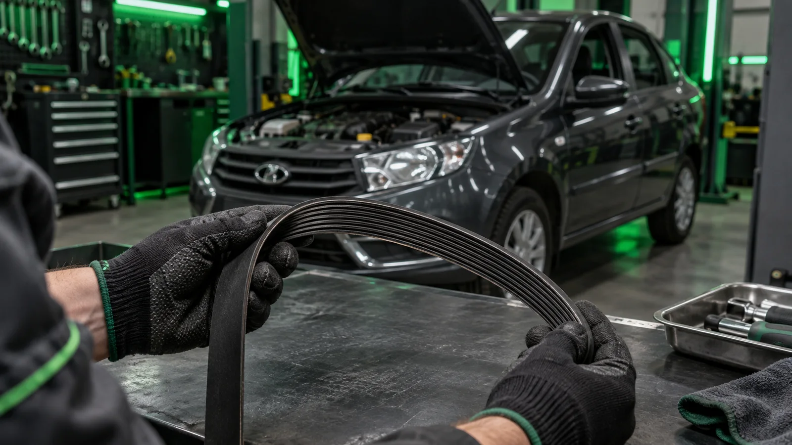 Свистит ремень генератора Lada Granta