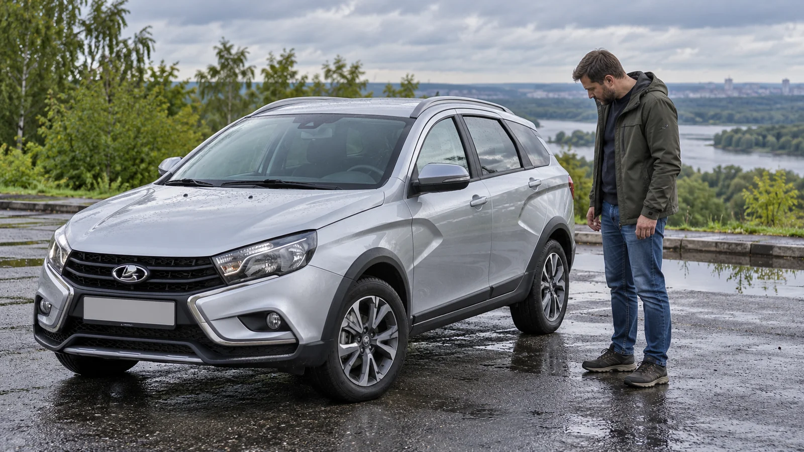Lada Vesta после движения по воде