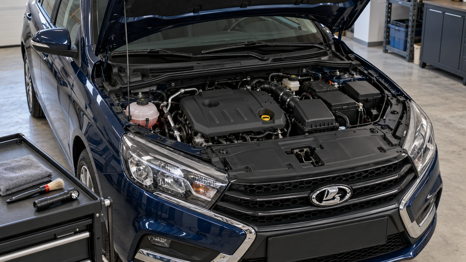 Мойка двигателя Lada Vesta: ограничения и уход