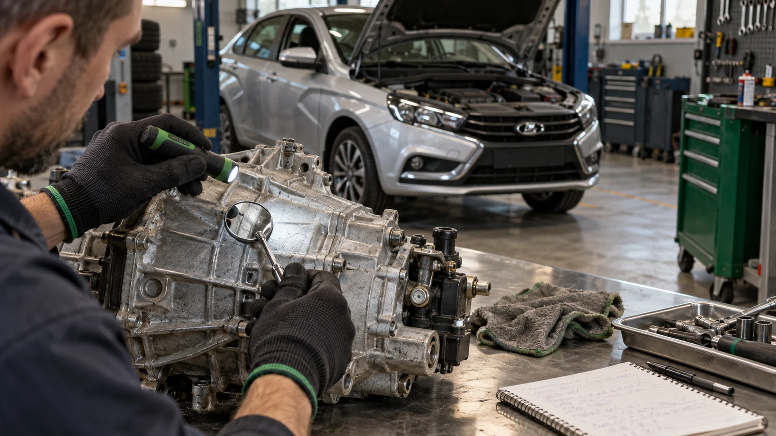 Как определить коробку передач Lada Vesta