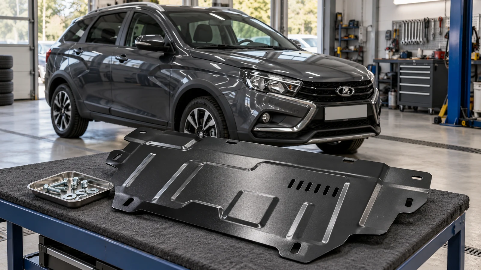 Защита картера Lada Vesta: выбор и установка