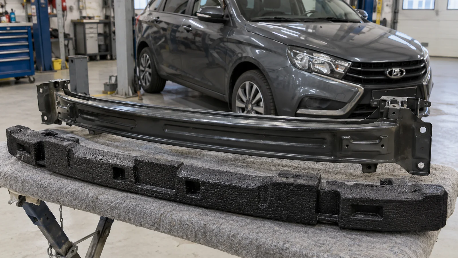 Какой комплект усилителя и абсорбера бампера купить для Lada Vesta и SW Cross